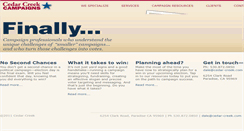 Desktop Screenshot of cedarcreekcampaigns.com