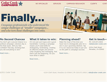 Tablet Screenshot of cedarcreekcampaigns.com